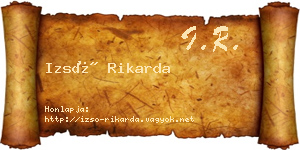 Izsó Rikarda névjegykártya